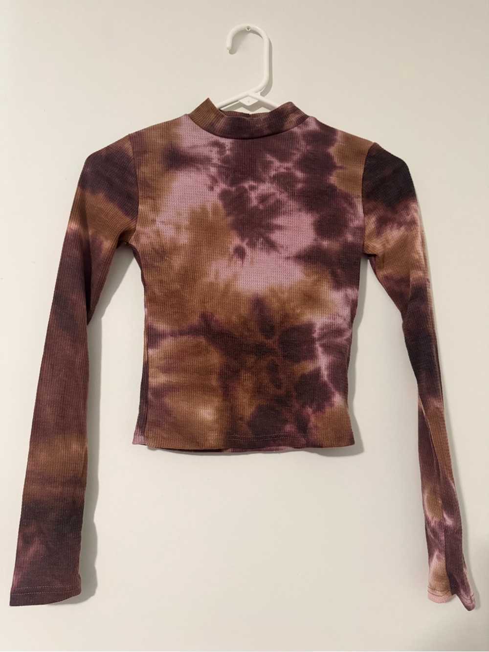 Forever 21 Tie-Dye Long Sleeve Mock Neck Top